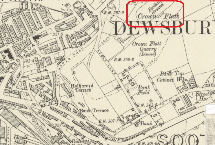 Dewsbury - Crown Flatt : Map credit National Library of Scotland
